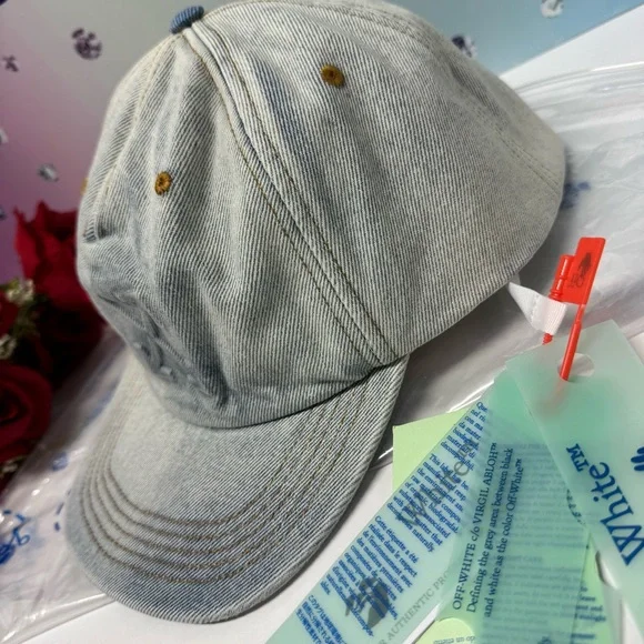 🔥SALE $550 NWT OFF-WHITE DENIM BASEBALL HAT